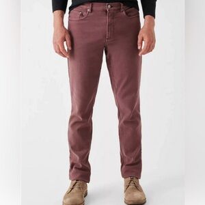 Faherty stretch Terry 5 pockets pants jeans fall burgundy slim straight Size 38